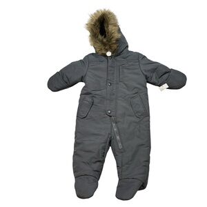 Brand New with Tags Rothschild Brand Grey Faux Fur Hood Grey Snow Suit Size 12 M